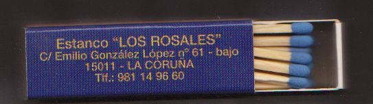 Caja de Cerillas Los Rosales La Coruña Boîte d'Allumettes Match Box